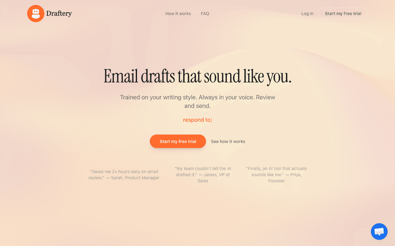 Draftery — AI email drafts trained on your own writing style