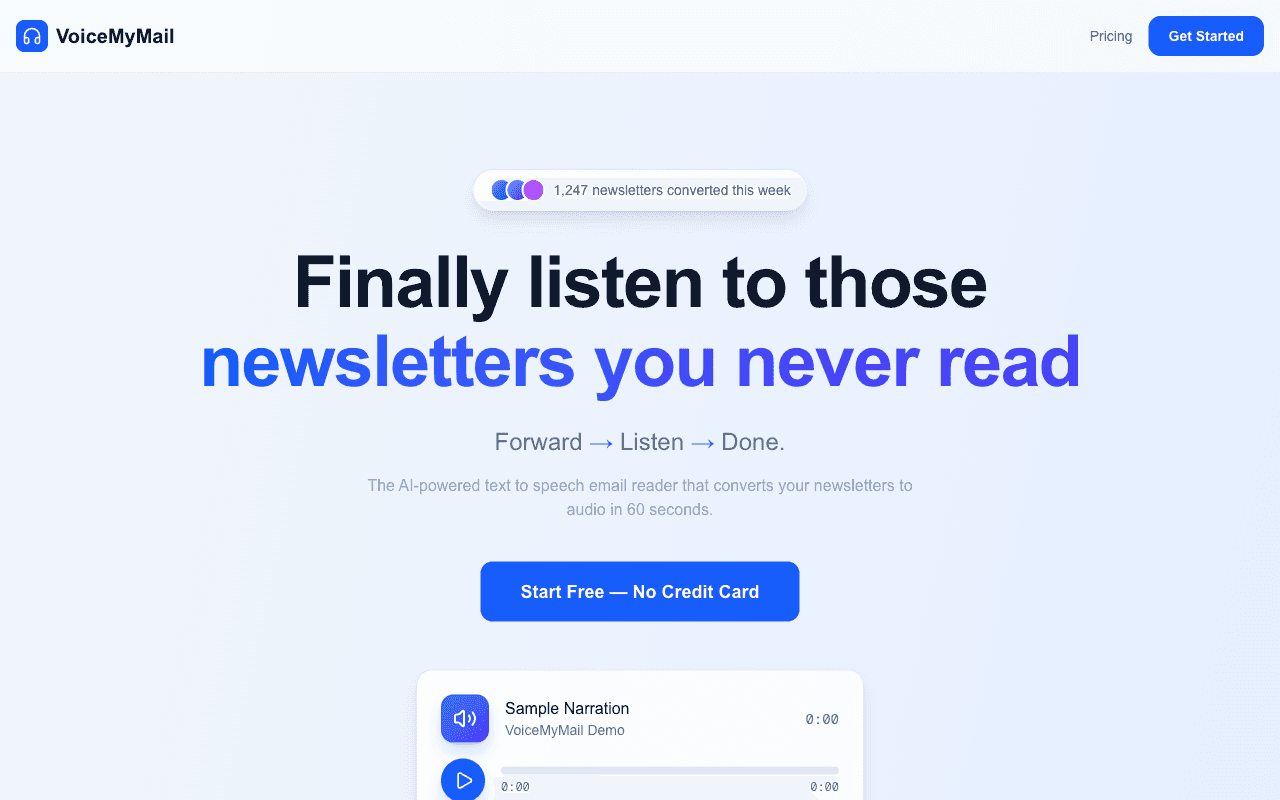 VoiceMyMail — newsletters and email turned into audio to listen to